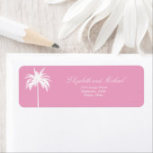 Palmstructuur Wit roze Elegant modern grafisch lab Etiket (Insitu)