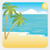 Palmstructuurdoorsnede Vierkante Sticker (Voorkant)