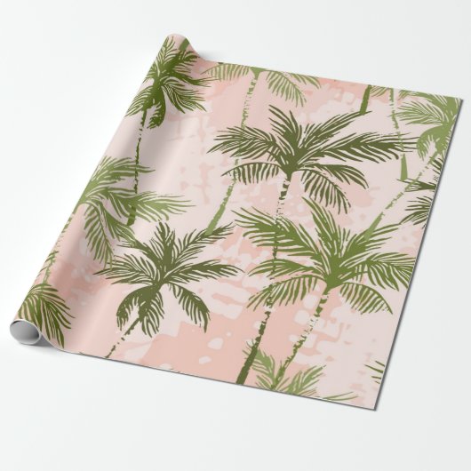 Palmstructuurpatroon Cadeaupapier (Uitgerold)