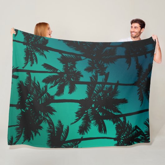 Palmstructuurpatroon Fleece Deken (In situ)