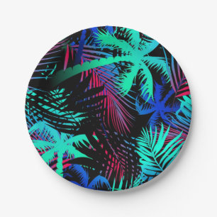 Palmstructuurpatroon Papieren Bordje