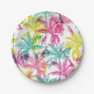 Palmstructuurpatroon Papieren Bordje