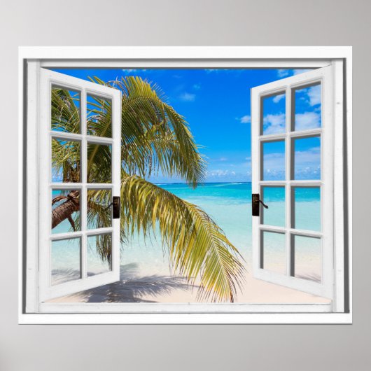 Palmstructuurraster Uitzicht Poster (Voorkant)