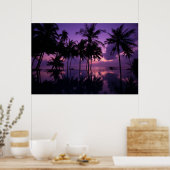 Palmstructuurreflectie Poster (Keuken)