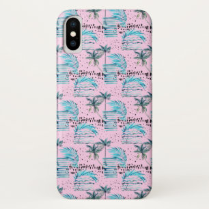 Palmstructuurroze patroon iPhone x hoesje