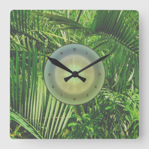 PalmTrees Oerwoud Clock 🌴 Vierkante Klok