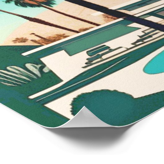  palmveren Waterverf palmbomen Poster (Hoek)