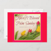 Palmzondag, bloemen briefkaart (Voorkant / Achterkant)