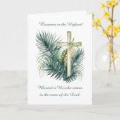 Palmzondag met Kruis en Palmen Hosanna Kaart (Gele Bloem)