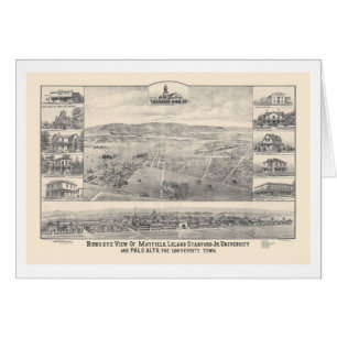 Palo Alto, CA. Panoramische kaart 1888 (1658A)