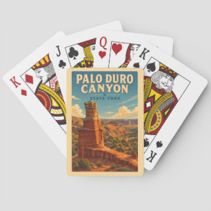 Palo Duro Canyon Texas Illustratie Reis Kunst Pokerkaarten