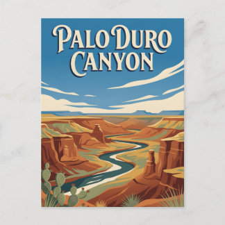 Palo Duro Canyon Texas Rode Klip Vintage Poster Briefkaart