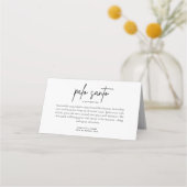 Palo Santo Bruiloft Favor Place Card (Voorkant)