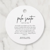 Palo Santo bruiloft gunst Kaart Bedankjes Labels (Voorkant)