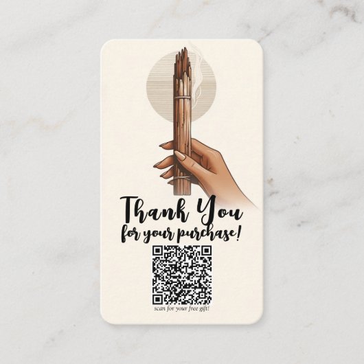 Palo Santo Cadeauaankoop QR Social Media Connect Visitekaartje (Voorkant)