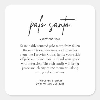 Palo Santo Huwelijksgunst Vierkante Sticker