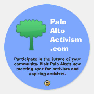 PaloAltoActivism.com Ronde Sticker