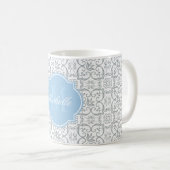 Paloma Damask Monogramme Mug (Devant droit)