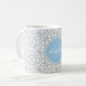 Paloma Damask Monogramme Mug (Devant gauche)