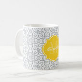 Paloma Damask Monogramme Mug (Devant gauche)