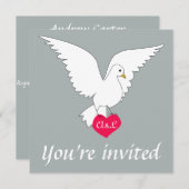 Paloma Grey Dove Faire-part de mariage (Devant / Derrière)