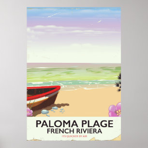 Paloma Plage, affiche de voyage de la Côte d'Azur