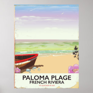 Paloma Plage, affiche touristique de la Côte d'Azu
