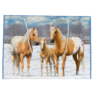 Palomino appaloosa paarden bij sneeuw large cadeautasje