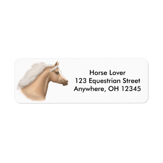 Palomino Arabian Horse Label (Voorkant)