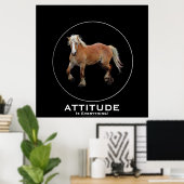 Palomino Belge Brouillon Cheval ATTITUDE Poster (Bureau à domicile)