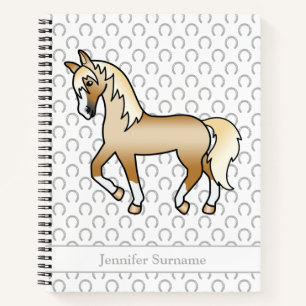 Palomino Cartoon Drafthengst & Aangepaste Tekst Notitieboek