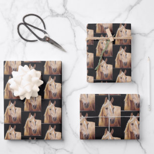 Palomino Horse Art Cadeau Enveloppement Papier Feu