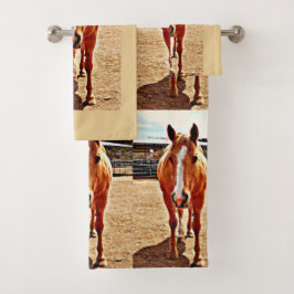 Palomino Horse Bathroom Towel set Bad Handdoek