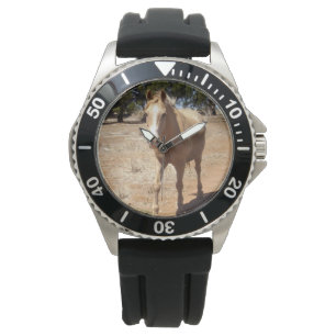 Palomino Horse Greeting,- Horloge