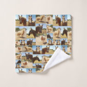 Palomino Horse Photo Collage, Ensemble de serviett (Gant de toilette)
