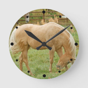 Palomino Horse Ronde Klok