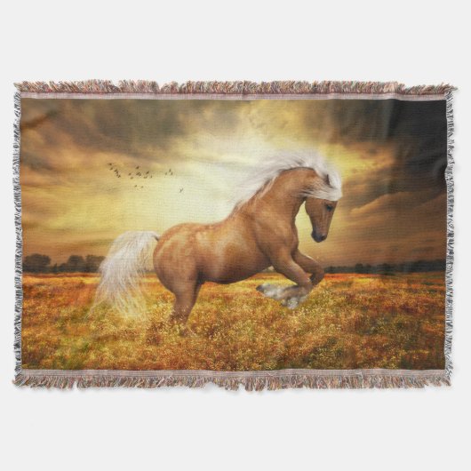 Palomino Horse Throw Blanket Deken (Voorkant)