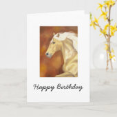 Palomino Horse Verjaardag Kaart (Gele Bloem)