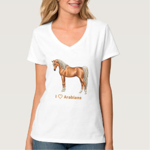Palomino Light Chestnut Egyptisch Arabisch paard T-shirt