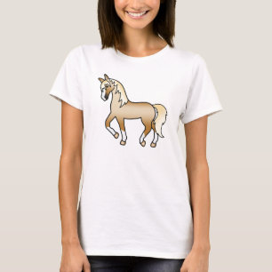 Palomino Paard dat Vooruit Draf Cute Illustratie T-shirt