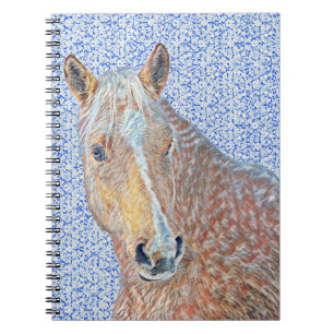 Palomino-paard op het Notitieboek  blauw blad