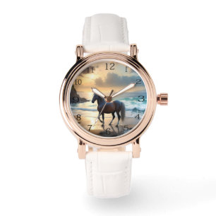 Palomino paard op het strand, horloge