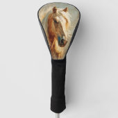 Palomino Paardenportret Golfheadcover (Voorkant)