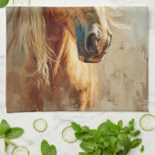 Palomino Paardenportret Theedoek (Gevouwen)