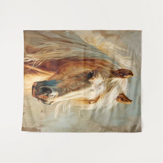 Palomino Paardenportret Wandkleed (Voorkant (horizontaal))