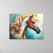 Palomino Paint Mustang Portret Canvas Afdruk (Voorkant)