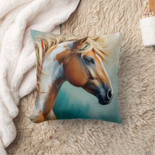 Palomino Paint Mustang Portret Kussen