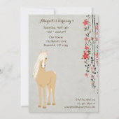  Palomino Pony en Bloemen Paardenverjaardag Kaart (Achterkant)