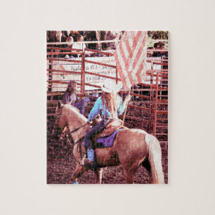 Palomino Rodeo American Flag Horse Legpuzzel