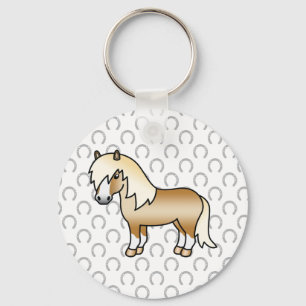Palomino Shetland Pony Cute Cartoon Illustratie Sleutelhanger